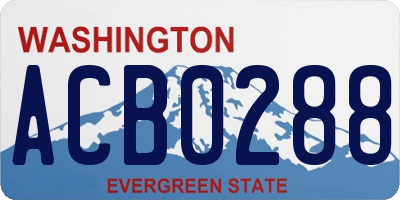WA license plate ACB0288