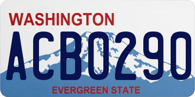 WA license plate ACB0290