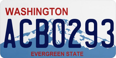 WA license plate ACB0293