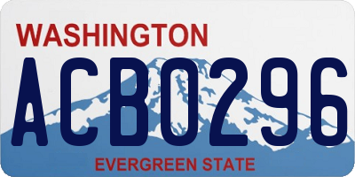 WA license plate ACB0296