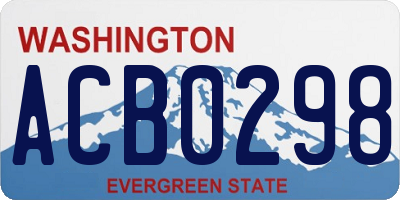 WA license plate ACB0298