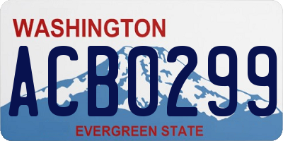 WA license plate ACB0299