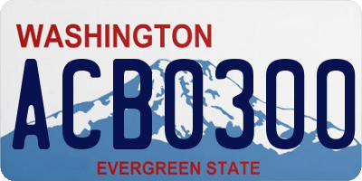 WA license plate ACB0300