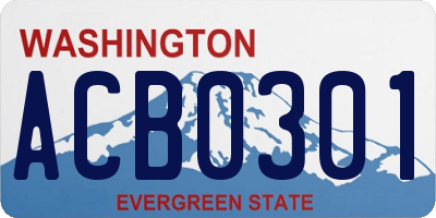WA license plate ACB0301