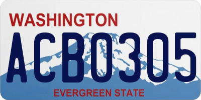 WA license plate ACB0305