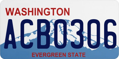 WA license plate ACB0306