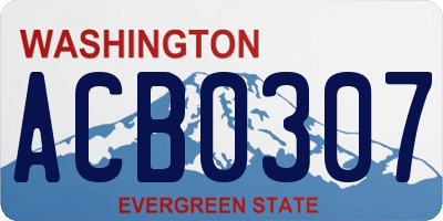 WA license plate ACB0307