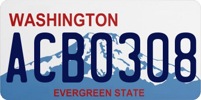 WA license plate ACB0308