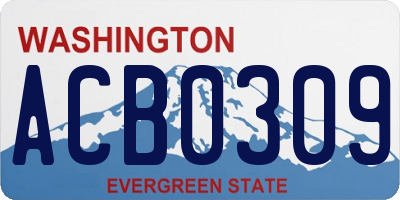 WA license plate ACB0309
