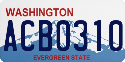 WA license plate ACB0310