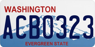 WA license plate ACB0323