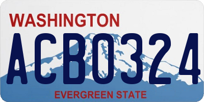 WA license plate ACB0324