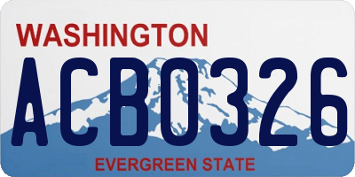 WA license plate ACB0326