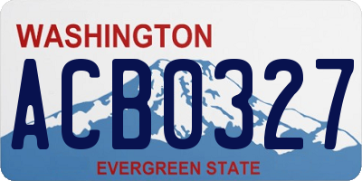 WA license plate ACB0327