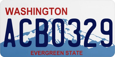 WA license plate ACB0329