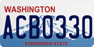 WA license plate ACB0330