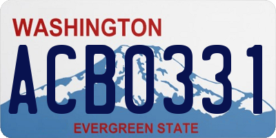 WA license plate ACB0331