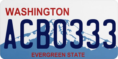 WA license plate ACB0333