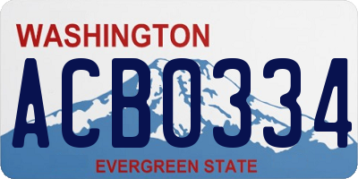 WA license plate ACB0334