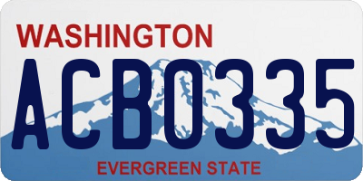 WA license plate ACB0335