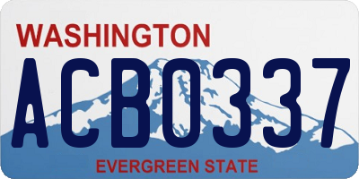 WA license plate ACB0337