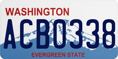 WA license plate ACB0338