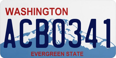 WA license plate ACB0341
