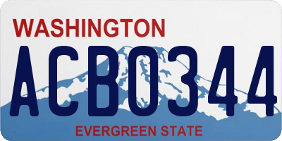 WA license plate ACB0344