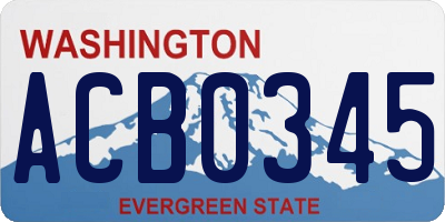WA license plate ACB0345