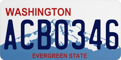 WA license plate ACB0346