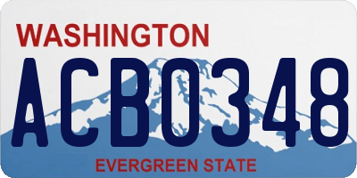 WA license plate ACB0348