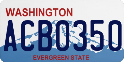 WA license plate ACB0350