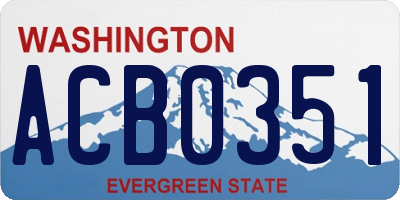 WA license plate ACB0351