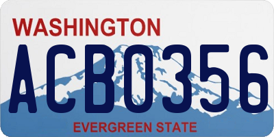 WA license plate ACB0356