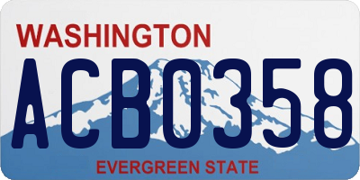 WA license plate ACB0358