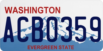 WA license plate ACB0359