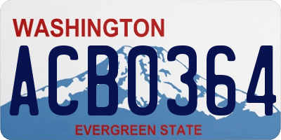 WA license plate ACB0364