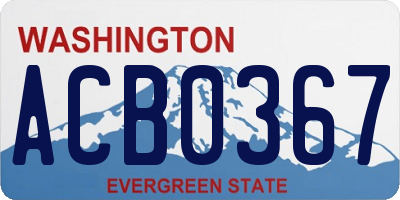 WA license plate ACB0367