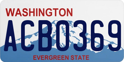 WA license plate ACB0369