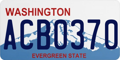 WA license plate ACB0370