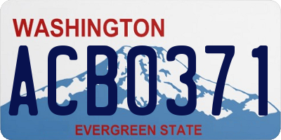 WA license plate ACB0371