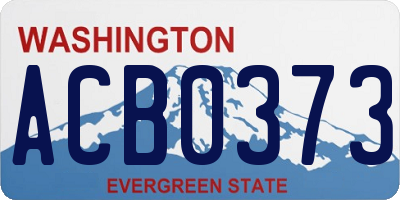 WA license plate ACB0373