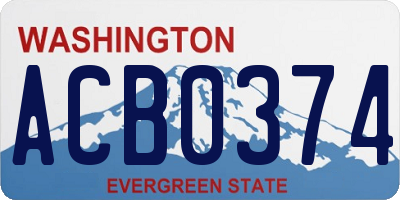 WA license plate ACB0374
