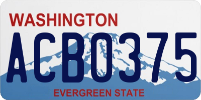 WA license plate ACB0375