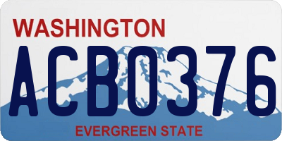 WA license plate ACB0376