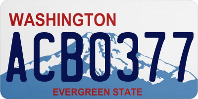 WA license plate ACB0377