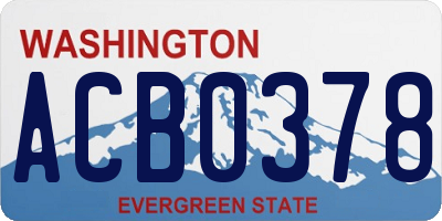 WA license plate ACB0378