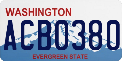 WA license plate ACB0380