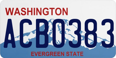 WA license plate ACB0383