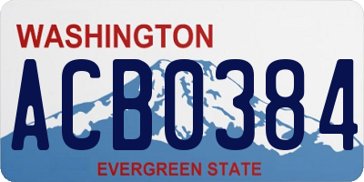 WA license plate ACB0384